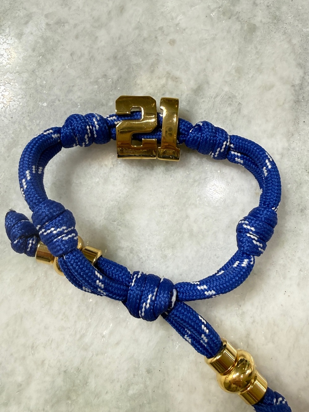 BaubleBar Blue Rope Bracelet with Gold '21' Charm